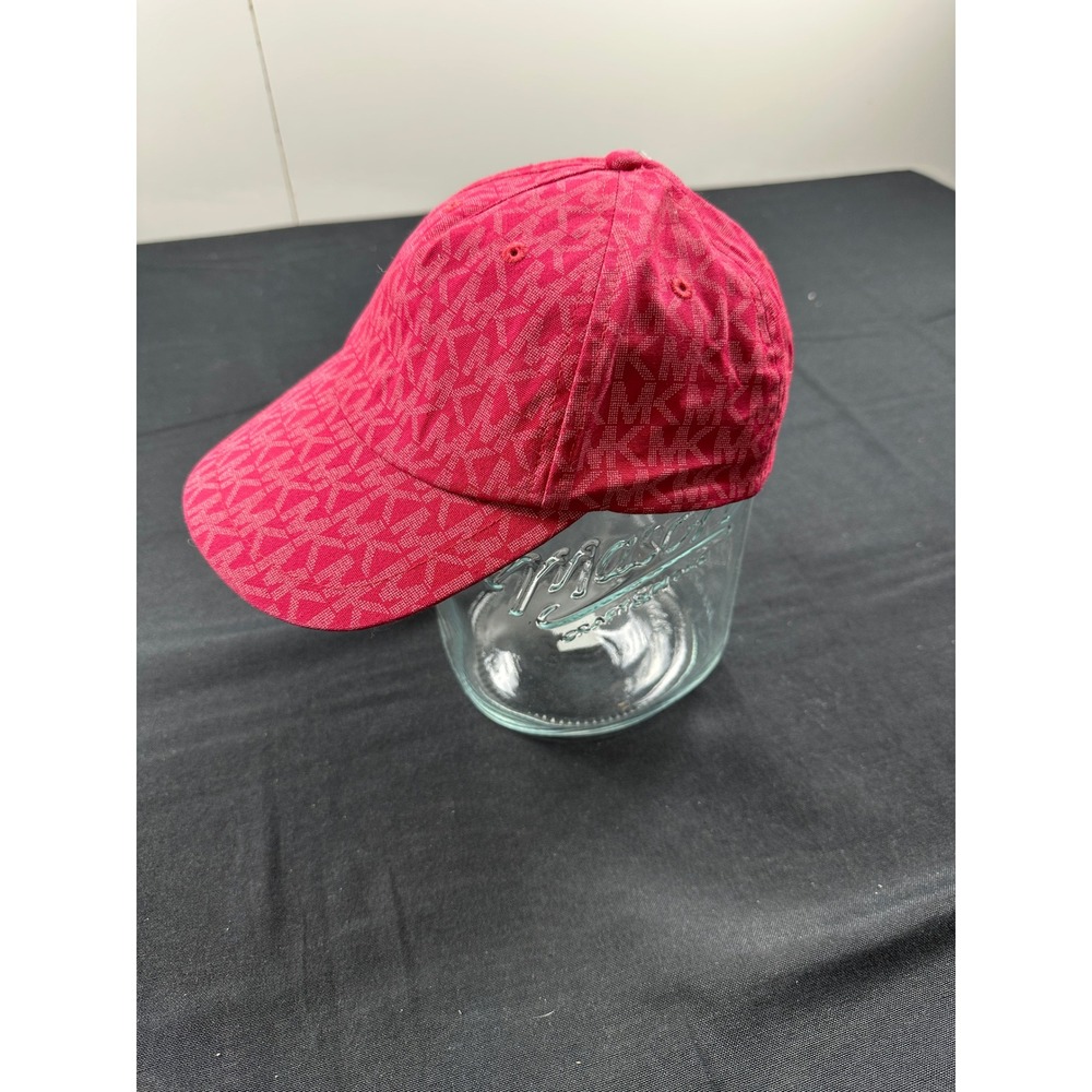 Michael Kors Womens MK Monogram Logo Baseball Cap Berry Pink Adjustable Hat NWT